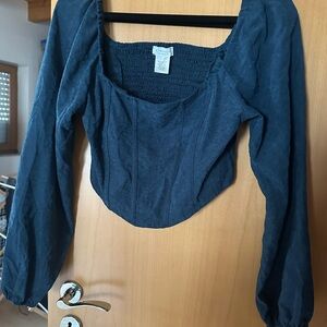 Women's Blue Long Sleeve Top